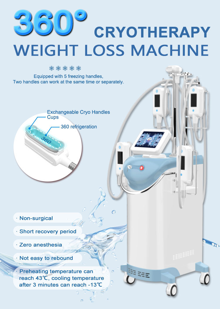 5 handles 360 cryolipolysis slimming machine